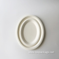 10 inch oval plate bagasse BBQ plate